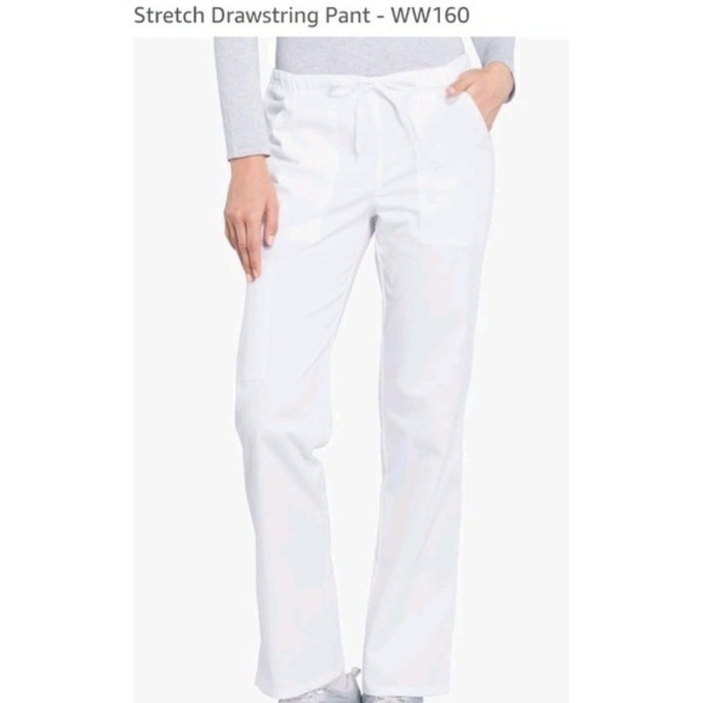 Scrubs Cherokee Workwear Mid Rise Pull On 2XL Tall‎ Pant WW160T WHT White